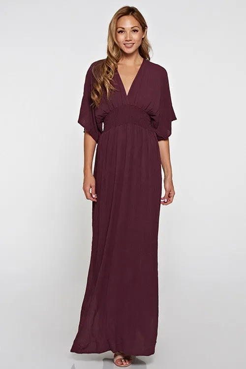 Lily Bohemian Kimono Sleeve Maxi Dress