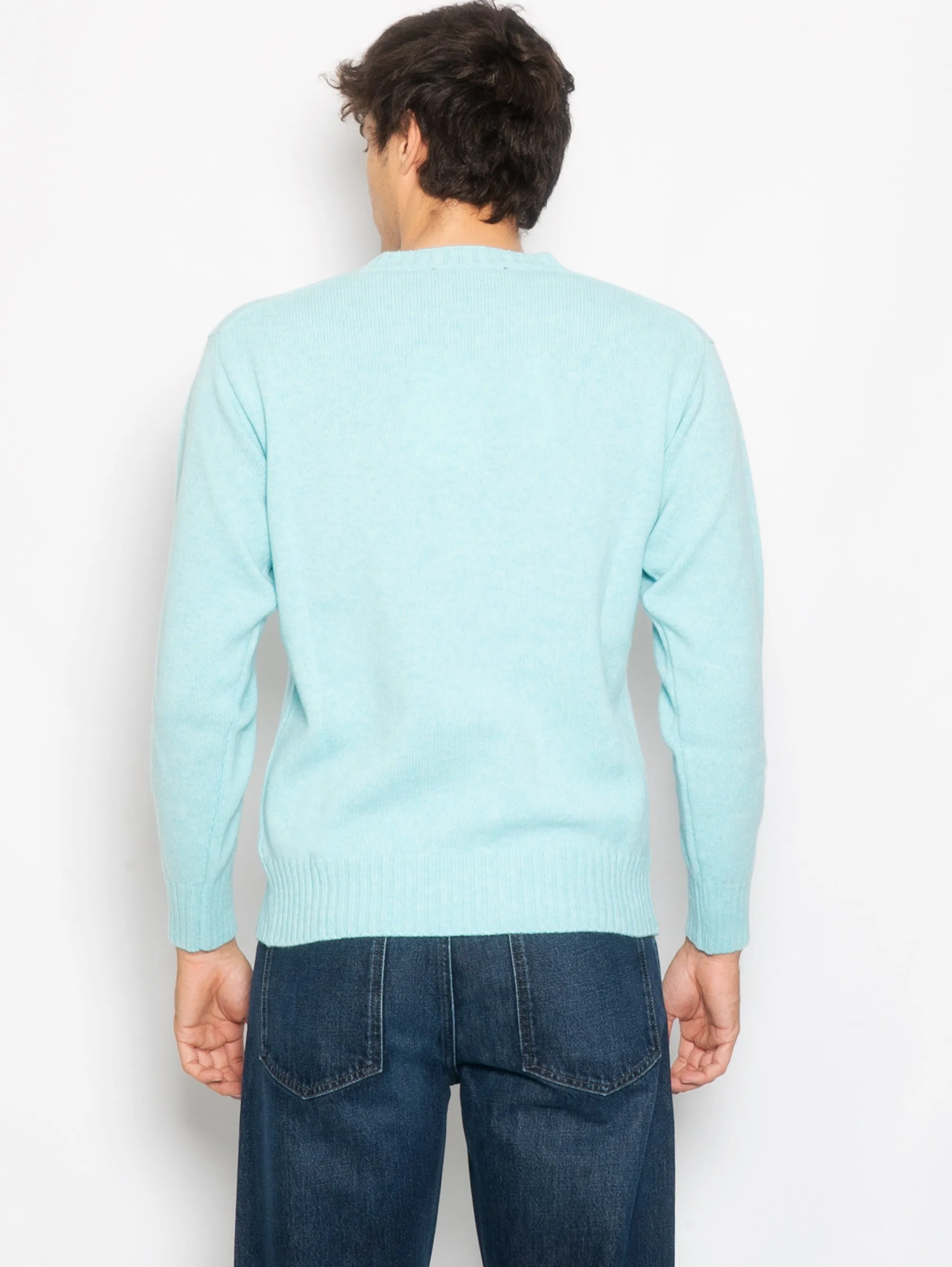 Maglia Girocollo Lana e Cashmere Turchese