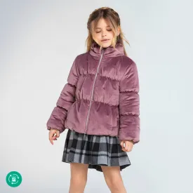 Mayoral Girls Mauve Velvet Coat