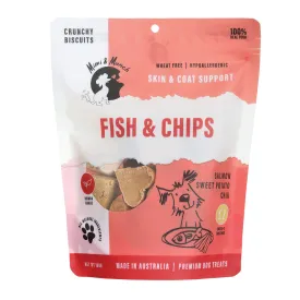 Mimi & Munch Fish & Chips Natural Wheat Free Biscuits Dog Treats 180g