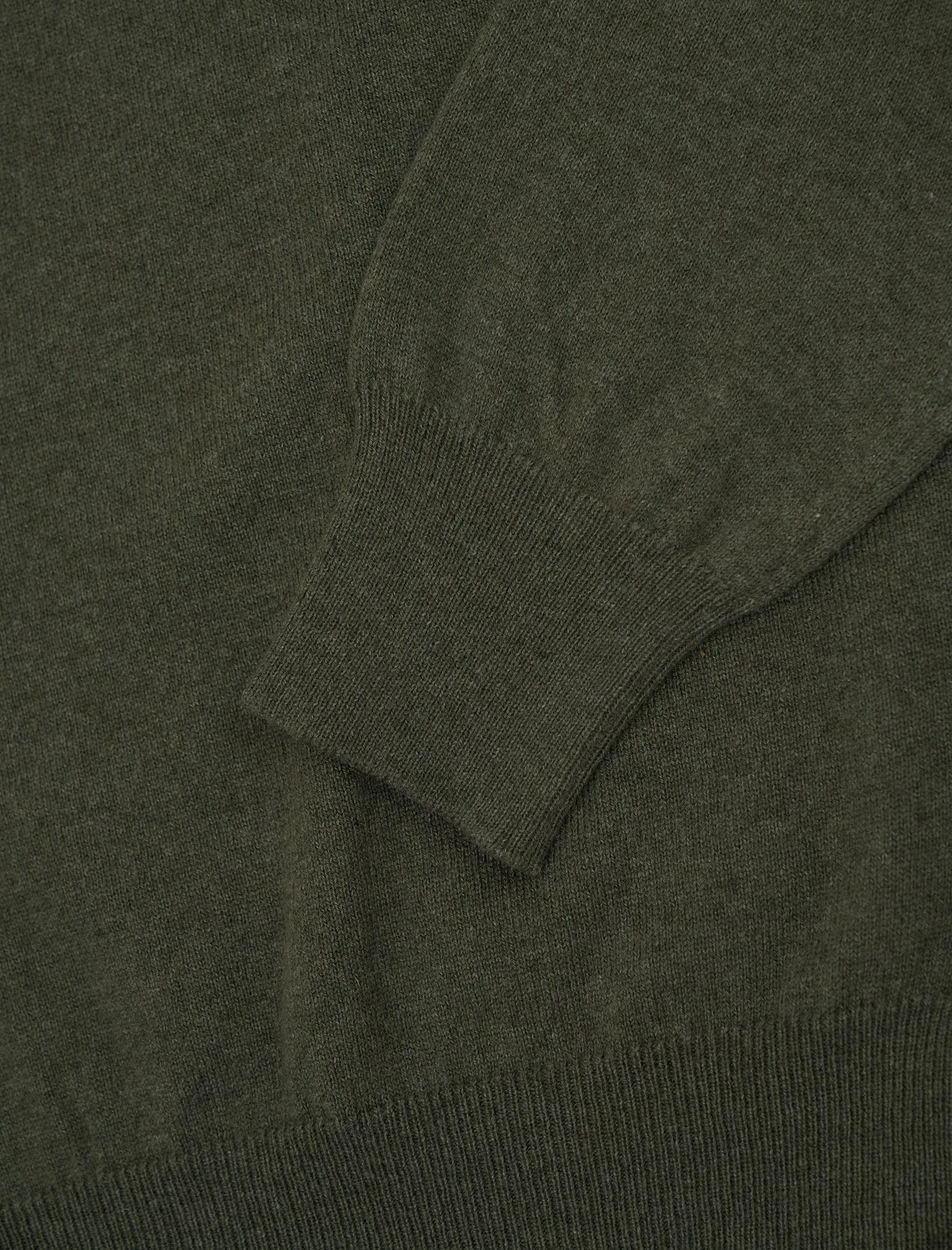 Olive Green Crew Neck Cashmere Jumper