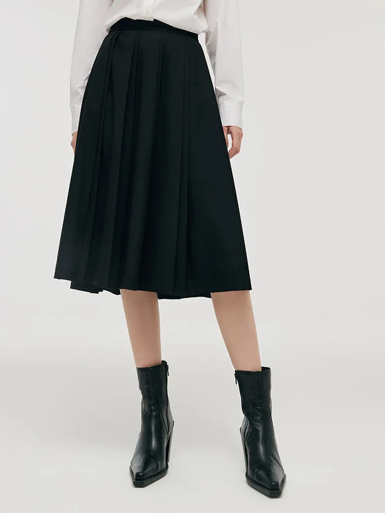 Pleated A-Line Women Skirt