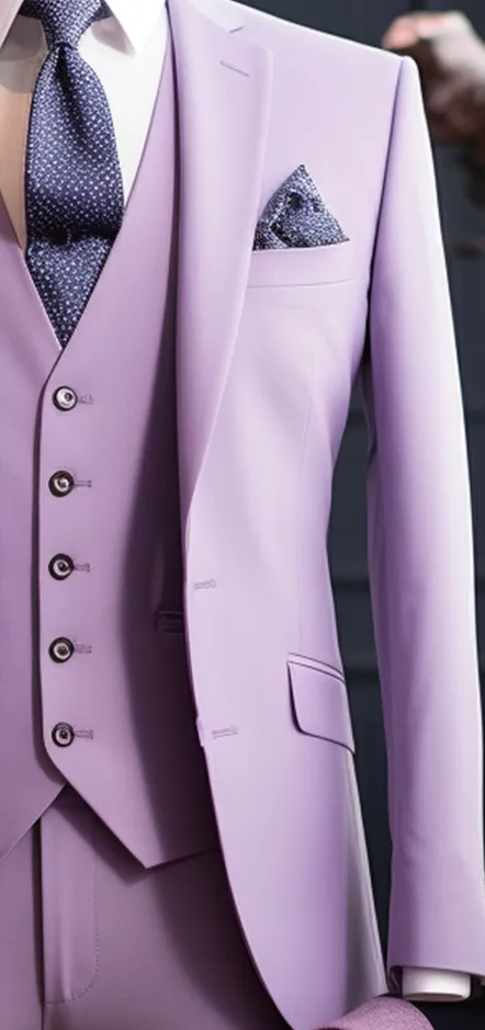 Premium Light Purple Three Piece Suit for Men