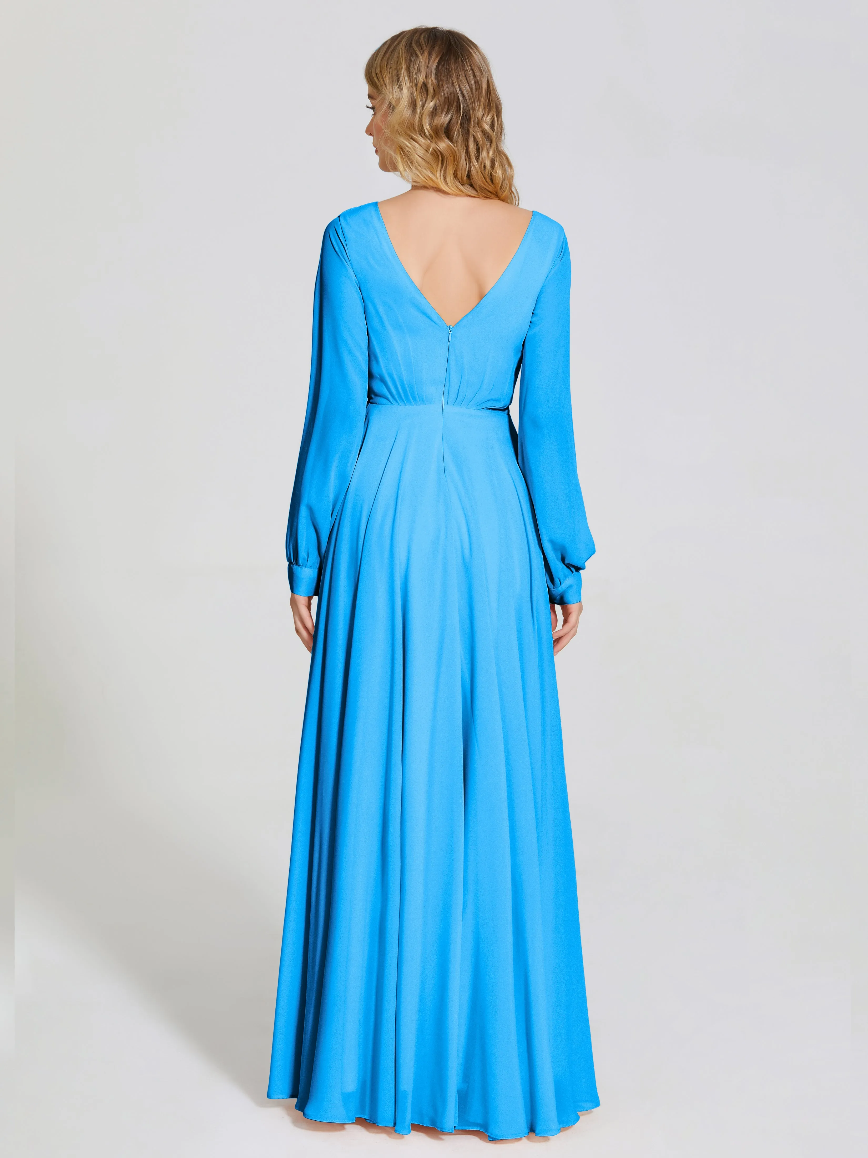 Raegan Simple Long Sleeves Chiffon Mother of the Bride Dress