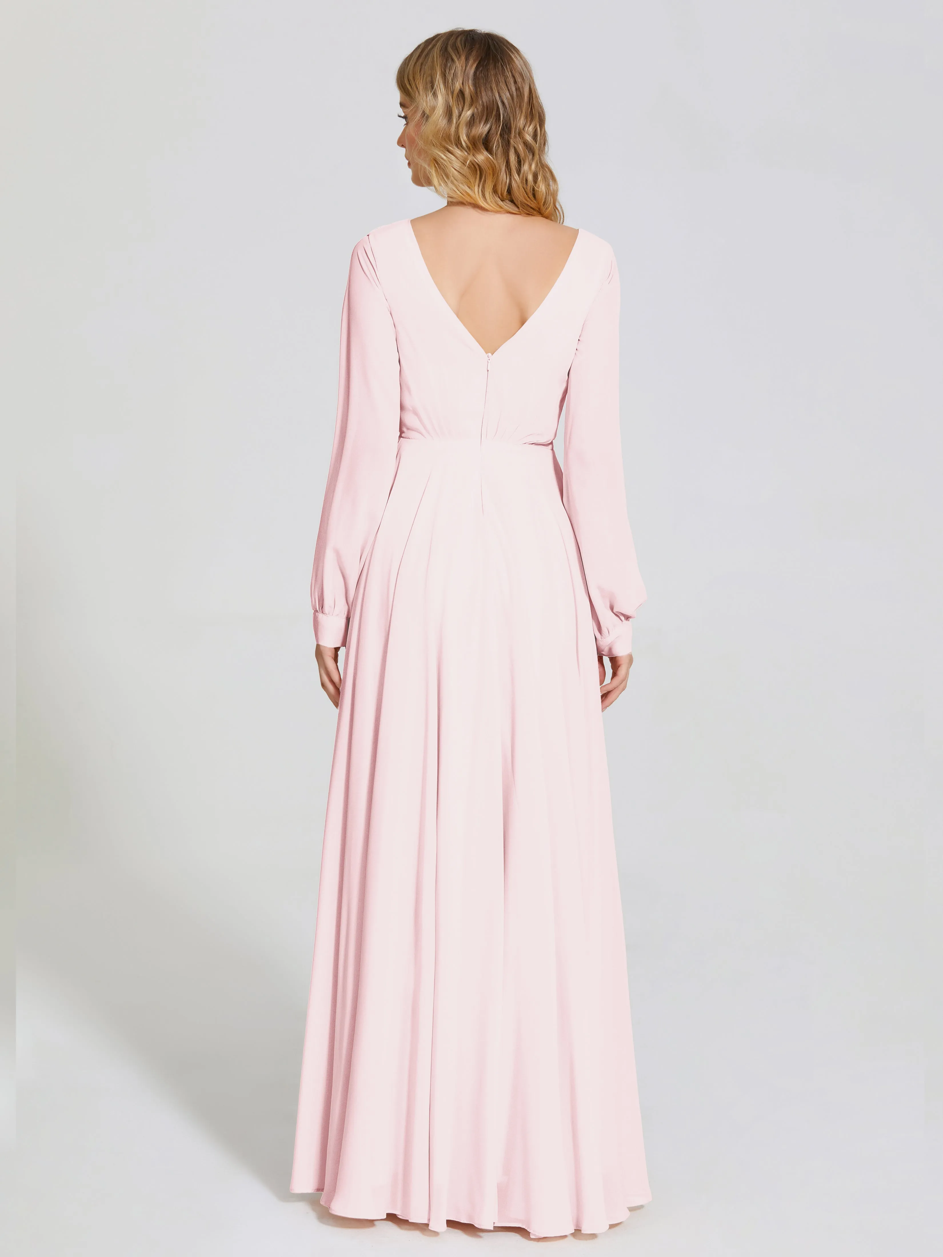 Raegan Simple Long Sleeves Chiffon Mother of the Bride Dress