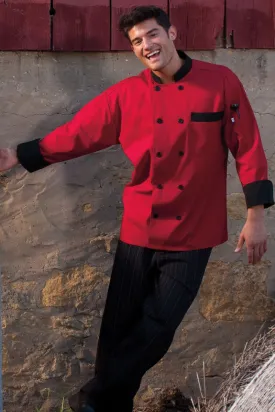 Red With Black Trim Newport Chef Coat