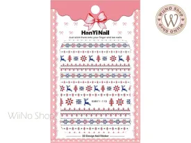 Reindeer Sweater Pattern Adhesive Nail Art Sticker - 1 pc (HY-118)