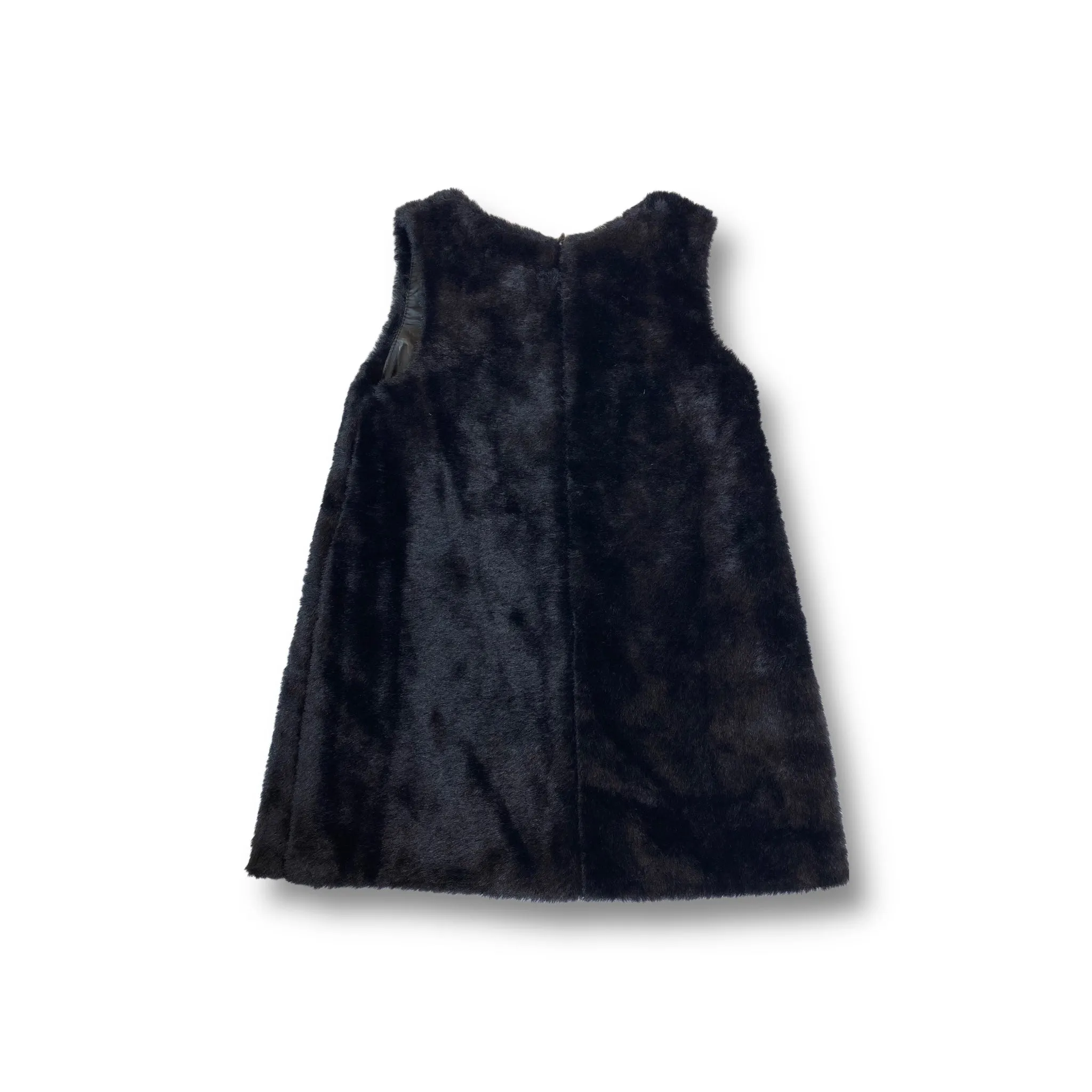 Sequin Christmas Tree Furry Dress - Black