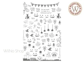 Silver Halloween Adhesive Nail Art Sticker - 1 pc (R234S)