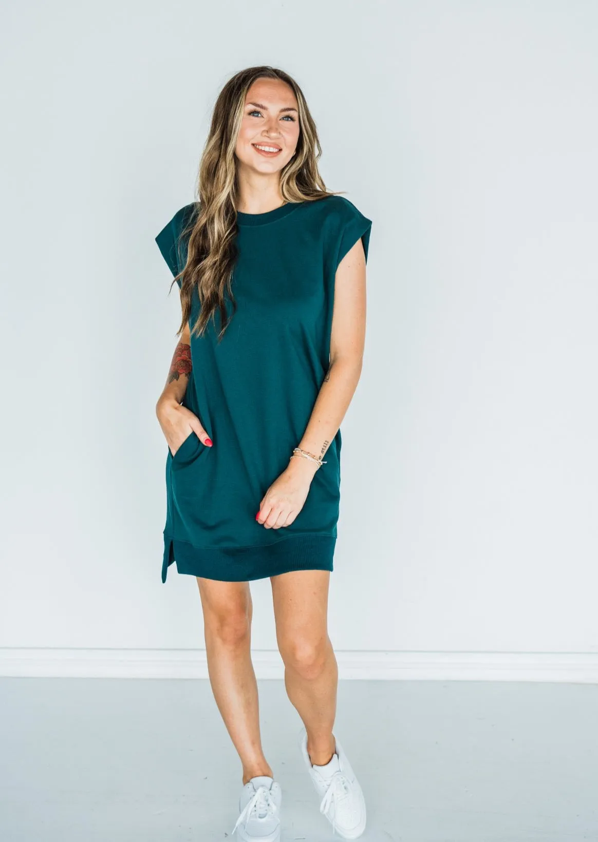 Simple Times Dress - Forest Green