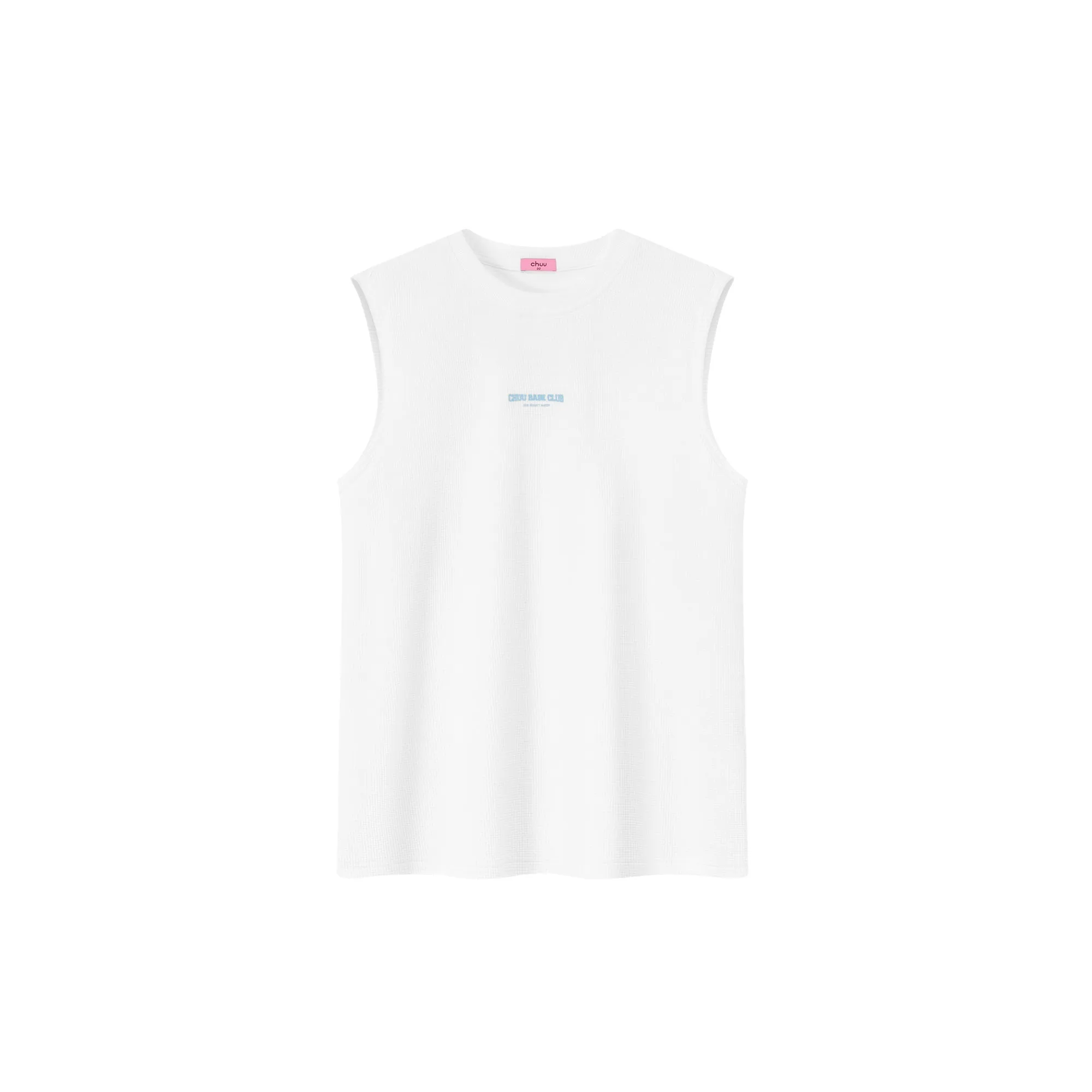 Simple Waffle Loose Fit Sleeveless Mid Length T-Shirt