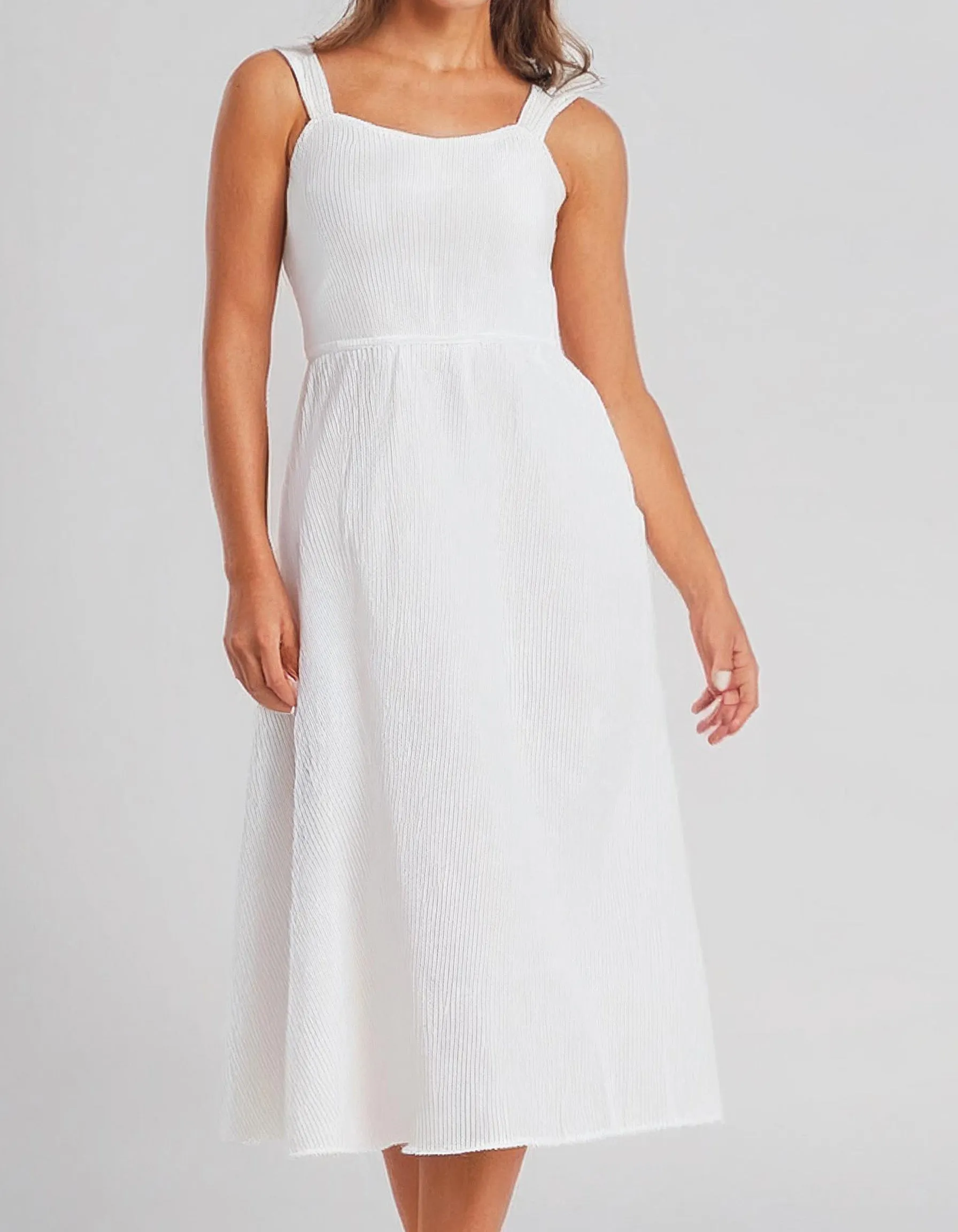 Simple White Midi Slip Dress