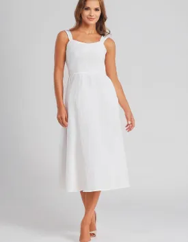 Simple White Midi Slip Dress