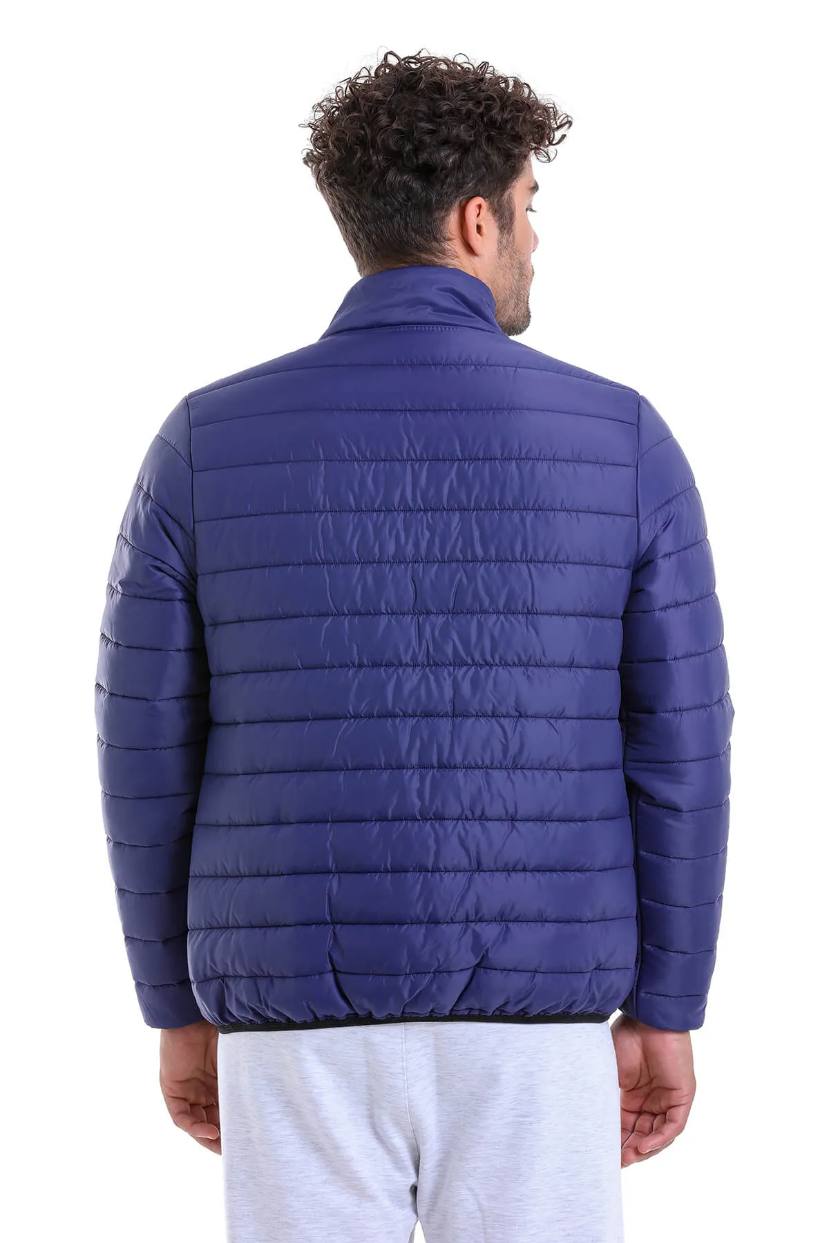 Slim Fit Ceasar Light Navy Padded Coat