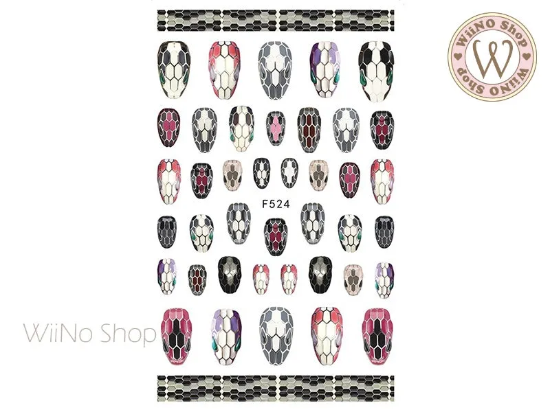 Snake Head Adhesive Nail Art Sticker - 1 pc (F524)