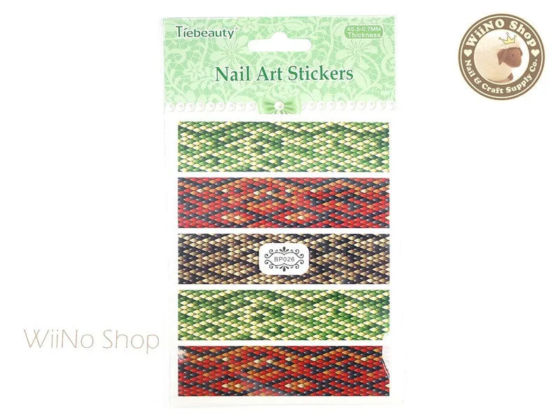 Snakeskin Pattern Adhesive Nail Art Sticker - 1 pc (BP026)