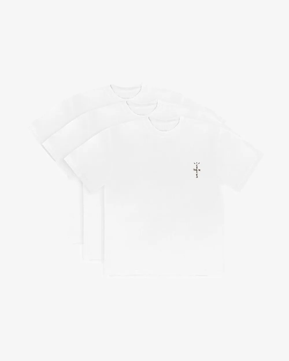 TRAVIS SCOTT CACTUS JACK CHEST LOGO WHITE TEE (PACK OF 3)