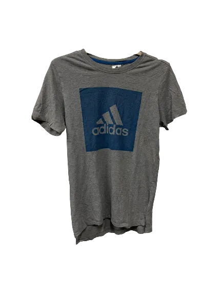 Vintage Adidas Grey/Blue T-Shirt Small