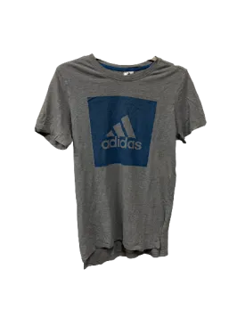 Vintage Adidas Grey/Blue T-Shirt Small