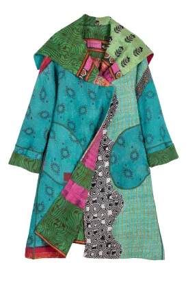 VINTAGE COTTON KANTHA A-LINE COAT - cv4309-0053a -