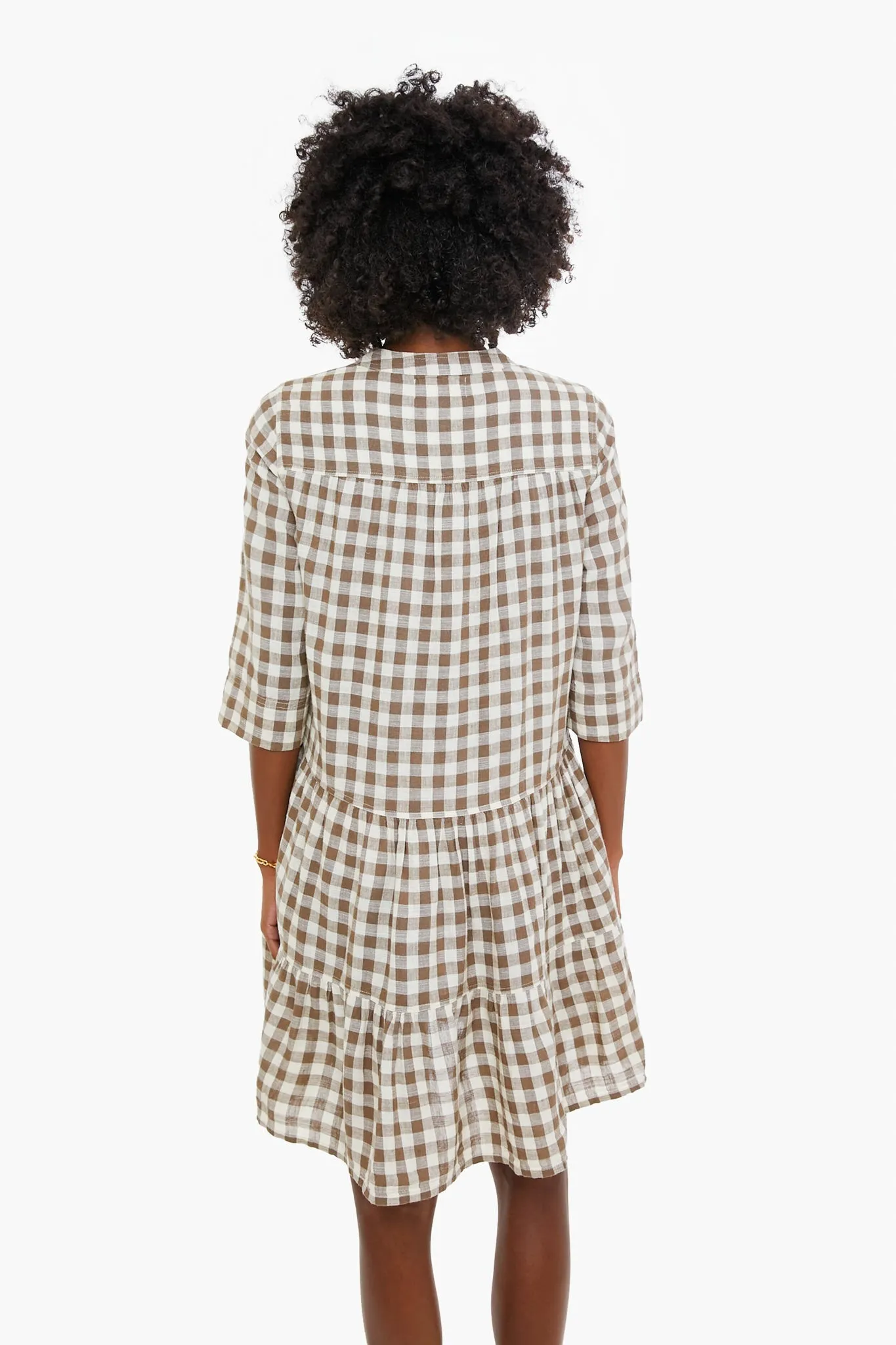 Walnut Gingham Maurino Drop Waist Mini