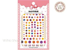 Watercolor Dots Adhesive Nail Art Sticker - 1 pc (HY-234)