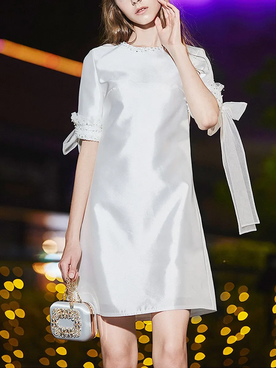 White Short Simple Dress