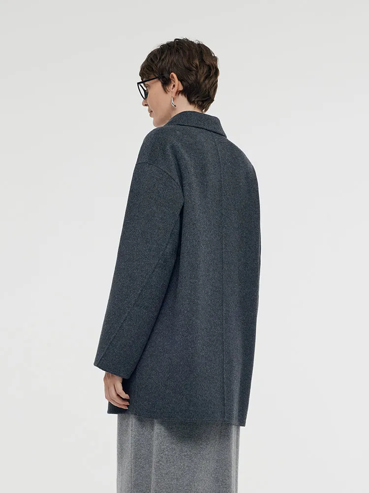 Wool Double-Breasted Women Coat