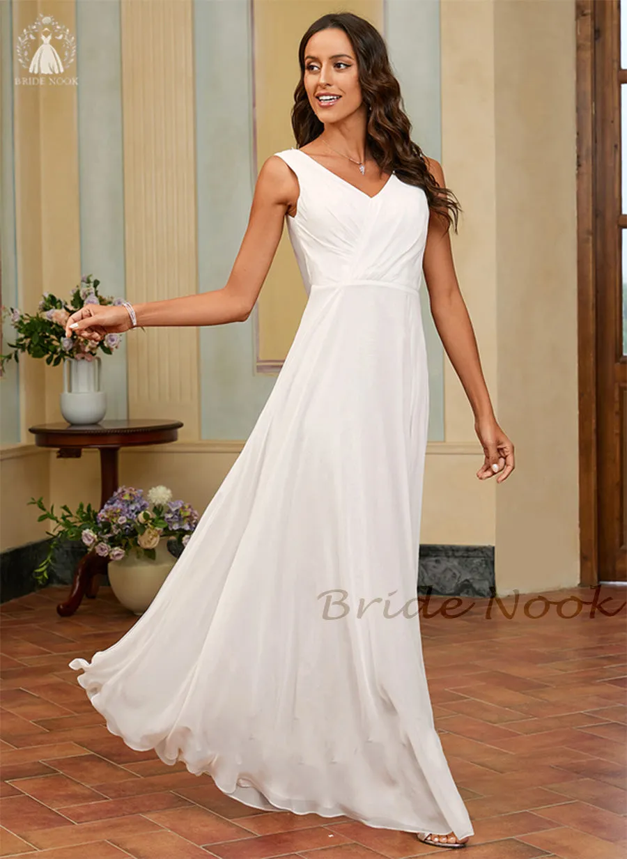 Wrap Top Chiffon Skirt simple wedding dress | Bride Nook