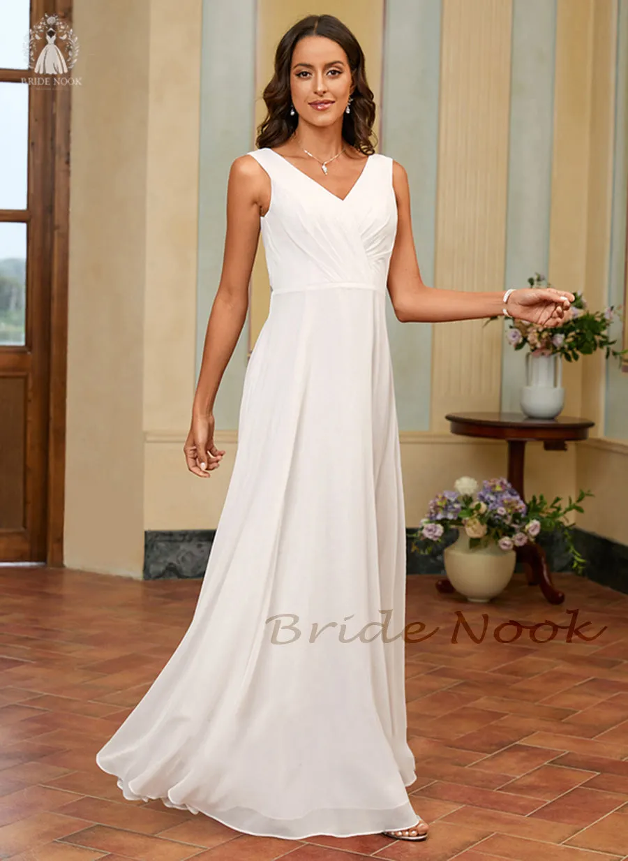 Wrap Top Chiffon Skirt simple wedding dress | Bride Nook