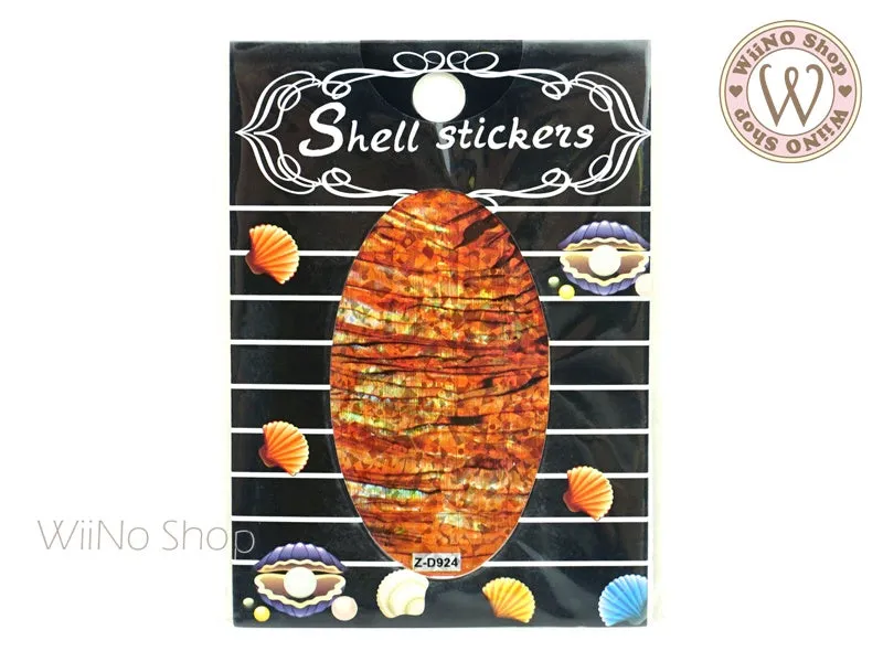 Z-D924 Holographic Seashell Style Adhesive Nail Art Sticker - 1 pc